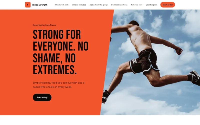 The Clubhouse template: general fitness and small groups.