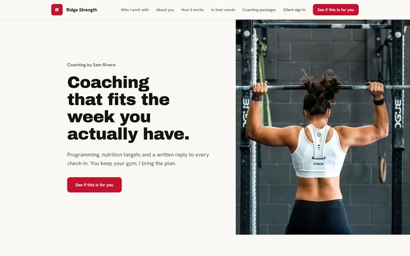 The Logbook template: online strength and physique coaching.